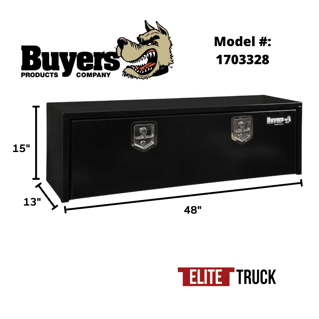 Buyers Products 1703328 15×13×48 black steel underbody box from Elite Truck